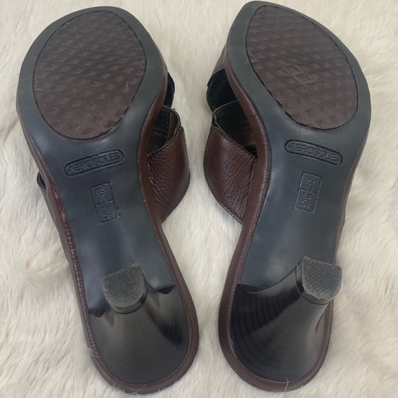 Aerosoles leather cheetah cross strap heel/sandal - Picture 8 of 10